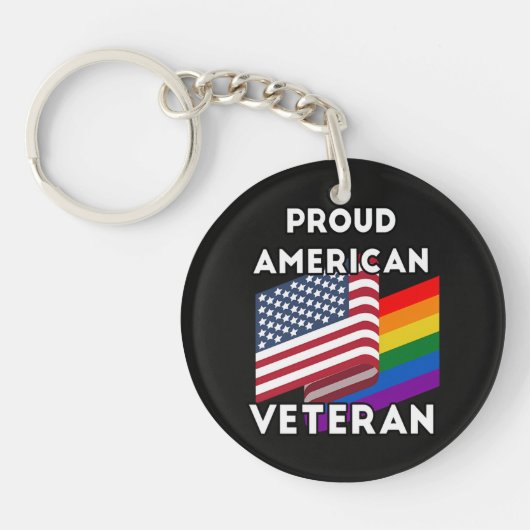 LGBT退役軍人 - アメリカ国旗 キーホルダー (正面)