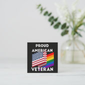 LGBT退役軍人 - アメリカ国旗 スクエア名刺 (スタンド正面)