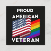 LGBT退役軍人 - アメリカ国旗 スクエア名刺 (正面)