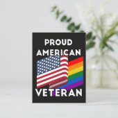 LGBT退役軍人 - アメリカ国旗 ポストカード (スタンド正面)