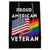 LGBT退役軍人 - アメリカ国旗 ミディアムペーパーバッグ (裏面)