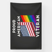 LGBT退役軍人 - アメリカ国旗 横断幕 (縦)