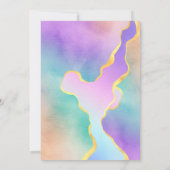 LGBT金ゴールド&レインボーウォーター結婚式招待状 カード (裏面)