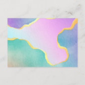 LGBT金ゴールド&レインボー·ウォーターカラー·ウェディングRSVP エンクロージャーカード (裏面)