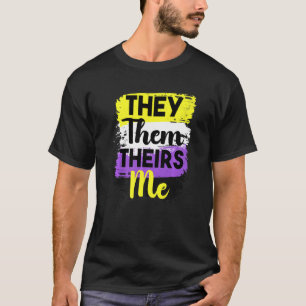 Lgbt非バイナリプライド彼らは非バイナリGenderqu Tシャツ