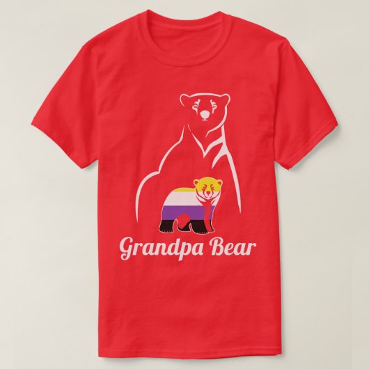 LGBT非バイナリGrandpa Bear Enby非バイナリプライド Tシャツ (デザイン正面)