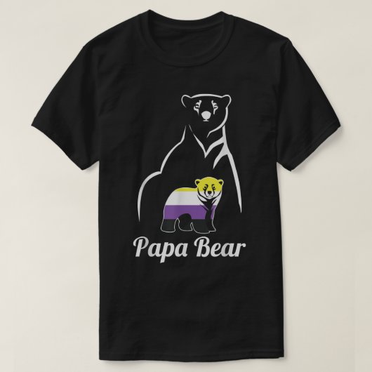 LGBT非バイナリPapa Bear Enby非バイナリプライド Tシャツ (デザイン正面)