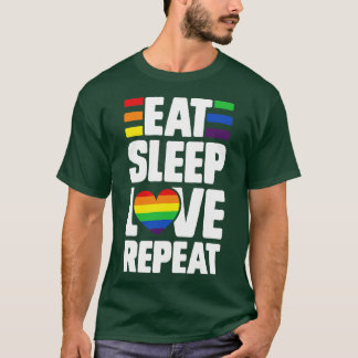 LGBT食べのゲイプライド女子の睡眠愛リピーター男性へ Tシャツ