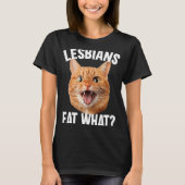 LGBT食べ猫のレズビアン Tシャツ (正面)