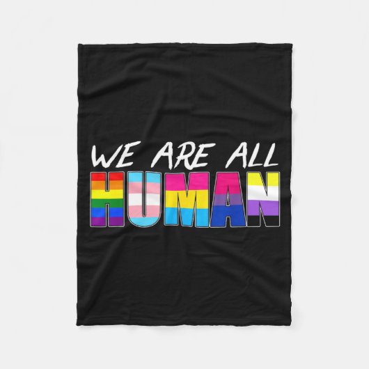 LGBT すべての人同じ人間 フリースブランケット (正面)