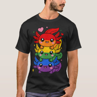 LGBT アホロートル LGBTゲイプライド レインボーフラッグ Tシャツ