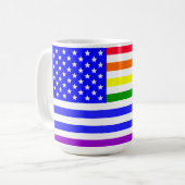 LGBT アメリカ国旗 コーヒーマグカップ (正面左)