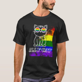 LGBT アライ ネコ 優しい ゲイ レインボー LGBTQ Tシャツ