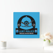 LGBT+ゲイプライド警察 スクエア壁時計 (ホーム)