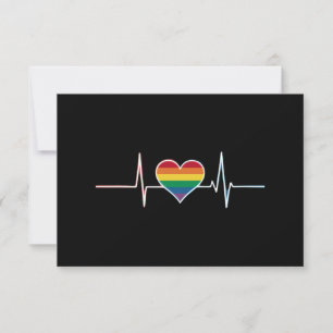 LGBT ゲイ プライド ハートビート レズビアン ゲイ 愛 サンキューカード