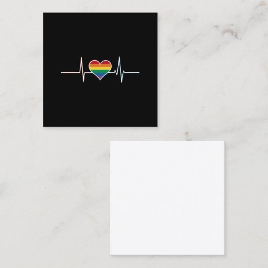 LGBT ゲイ プライド ハートビート レズビアン ゲイ 愛 スクエア名刺 (正面/裏面)