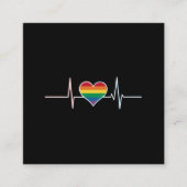 LGBT ゲイ プライド ハートビート レズビアン ゲイ 愛 スクエア名刺 (正面)