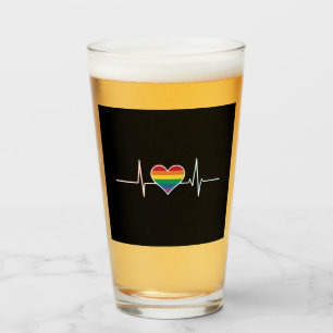 LGBT ゲイ プライド ハートビート レズビアン ゲイ 愛 タンブラーグラス