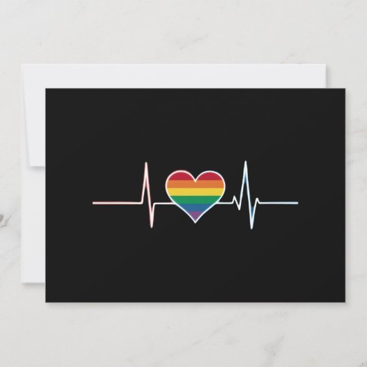 LGBT ゲイ プライド ハートビート レズビアン ゲイ 愛 招待状 (正面)