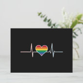 LGBT ゲイ プライド ハートビート レズビアン ゲイ 愛 招待状 (スタンド正面)