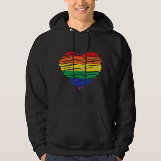 LGBT ゲイ プライド フラッグ LGBTQ平等を愛し応援する パーカ (正面)