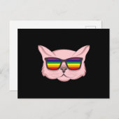 LGBT サングラスをした猫 LGBTプライド月間 LGBTQ ポストカード (正面/裏面)