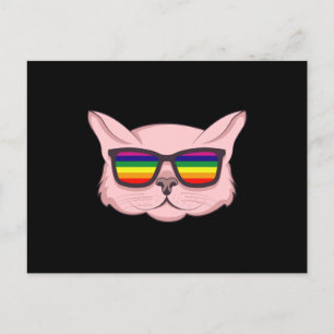 LGBT サングラスをした猫 LGBTプライド月間 LGBTQ ポストカード