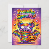 🎃🌈 LGBT ハッピー・ゲイウォーウィン — プライド満点のスパイキーカード 招待状 (正面)