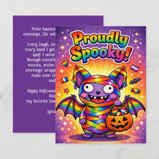 🎃🌈 LGBT ハッピー・ゲイウォーウィン — プライド満点のスパイキーカード 招待状 (正面/裏面)