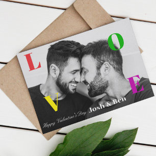 LGBT ハッピー バレンタインデー オーダーメイド フォト モノグラム シーズンカード