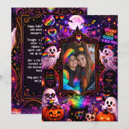 LGBT ハロウィーン オリジナルフォトグリーティングカード 🎃🌈 招待状