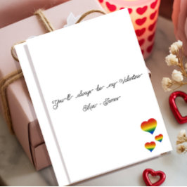 LGBT ハートフラグ バレンタインのメッセージ入りフラットデザイン シーズンカード
