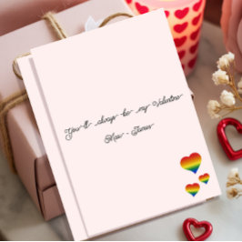 LGBT ハートフラグ バレンタインのメッセージ入りフラットデザイン シーズンカード