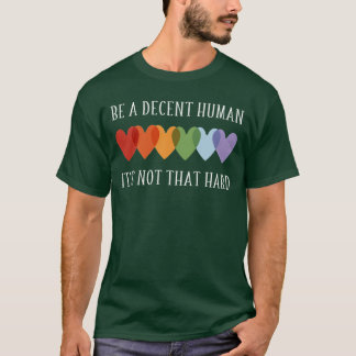LGBT ハート いい人になろう、そんなに難しくない レトロデザイン Tシャツ