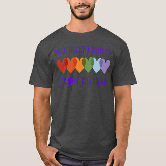 LGBT ハート いい人になろう、そんなに難しくない レトロ Tシャツ