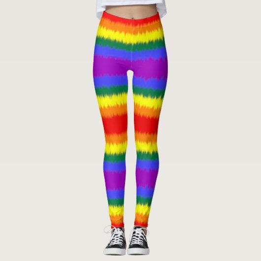 LGBT+フラグ全体のストライプレギンス レギンス (正面)