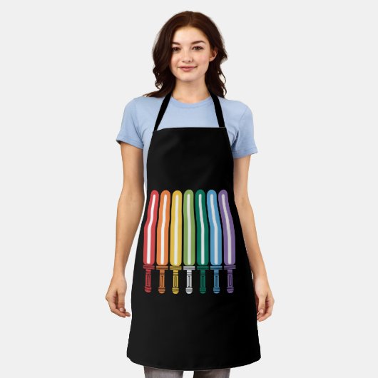 LGBT フラッグ ゲイ プライド  エプロン (着用した状態)