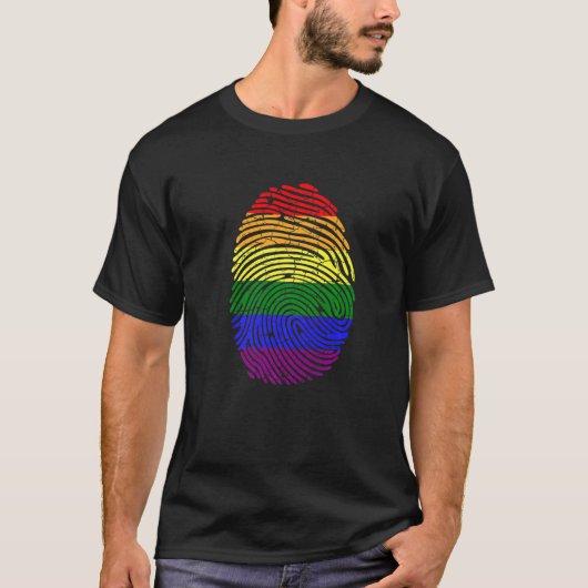LGBT フリンガープリント LGBTQ Tシャツ (正面)