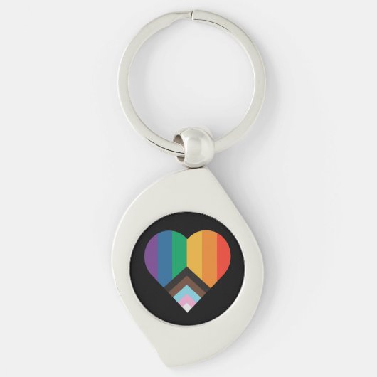 LGBT+プライドの愛。虹の旗 キーチェーン (正面)