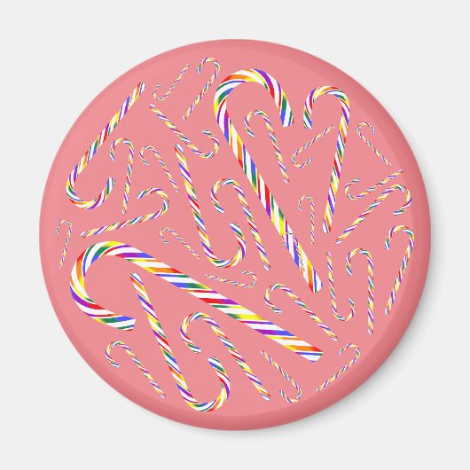 LGBT+プライドキャンディーケーンマグネット マグネット (正面)