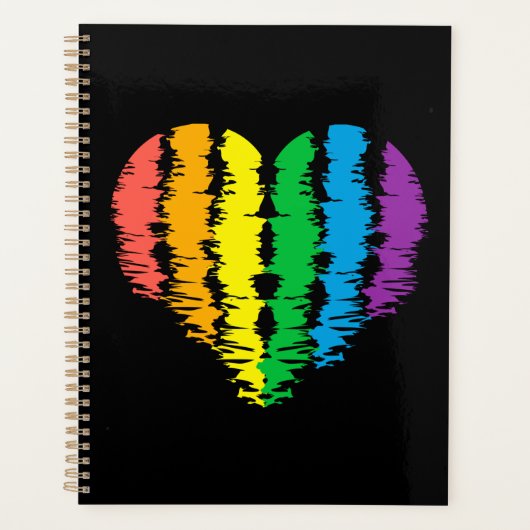 LGBT+プライドハート虹。 プランナー手帳 (正面)