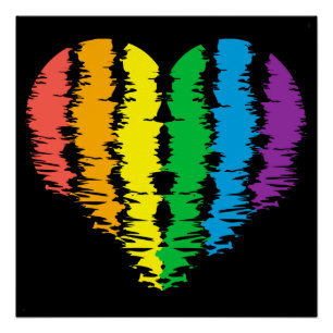 LGBT+プライドハート虹。 ポスター