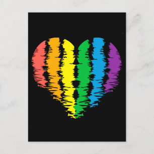 LGBT+プライドハート虹。    ポストカード