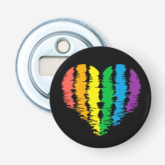 LGBT+プライドハート虹。 栓抜き (正面)
