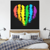 LGBT+プライドハート虹。金属プリント キャンバスプリント (インサイチュ (寝室))