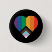 LGBT+プライド愛。レインボーフラッグボタン 缶バッジ (正面)