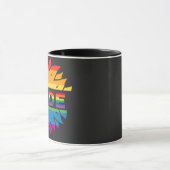 LGBT+プライド愛。レインボーフラワーコーヒーマグ マグカップ (中央)