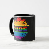 LGBT+プライド愛。レインボーフラワーコーヒーマグ マグカップ (正面左)