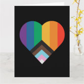 LGBT+プライド愛。レインボー国旗 カード (黄色い花)
