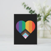 LGBT+プライド愛。レインボー国旗 ポストカード (スタンド正面)